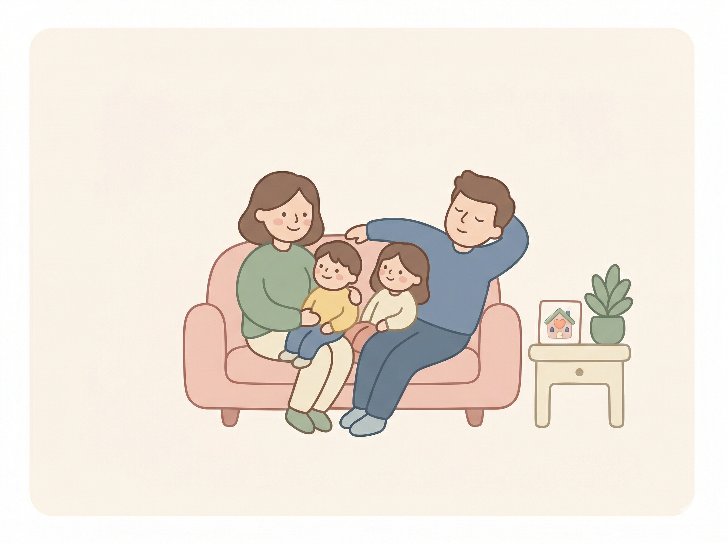 Familie auf der Couch